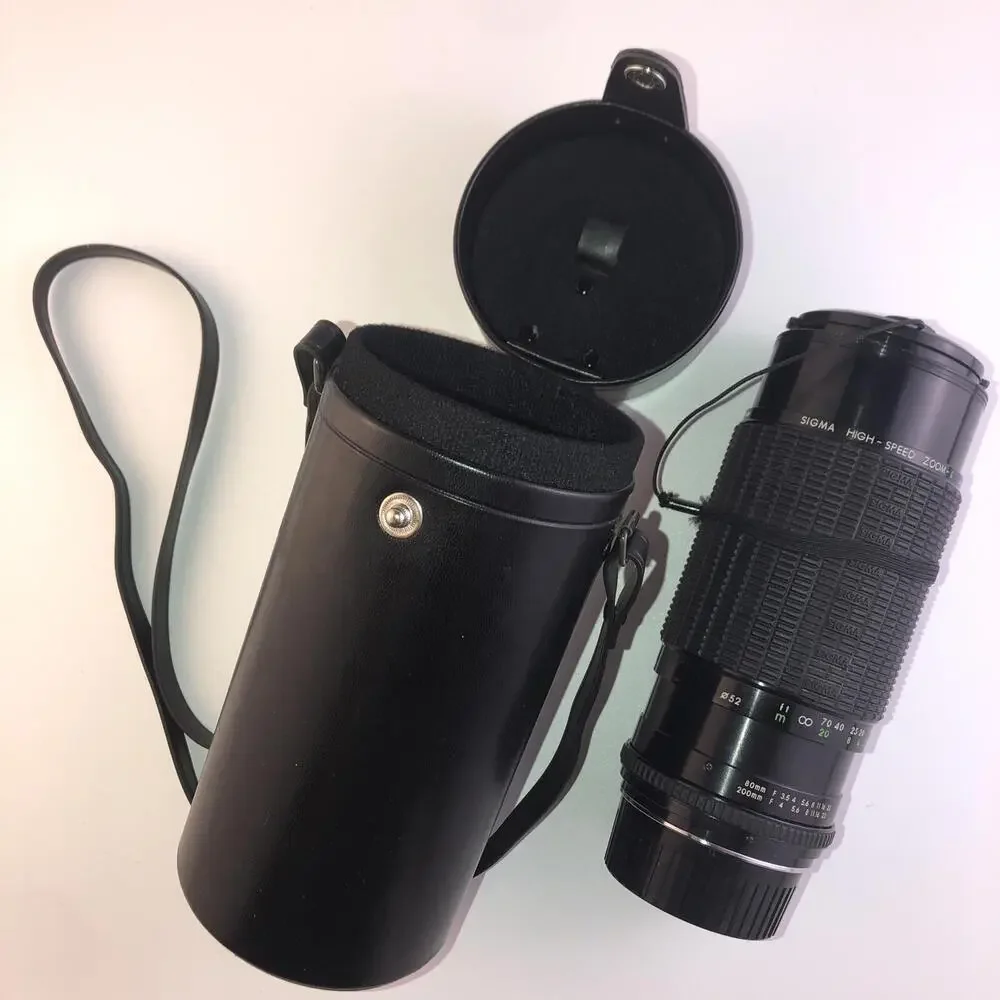 Sigma Camera Lens 80-200mm f/3.5-4 zoom Speed zoom multi-coated, macro, case